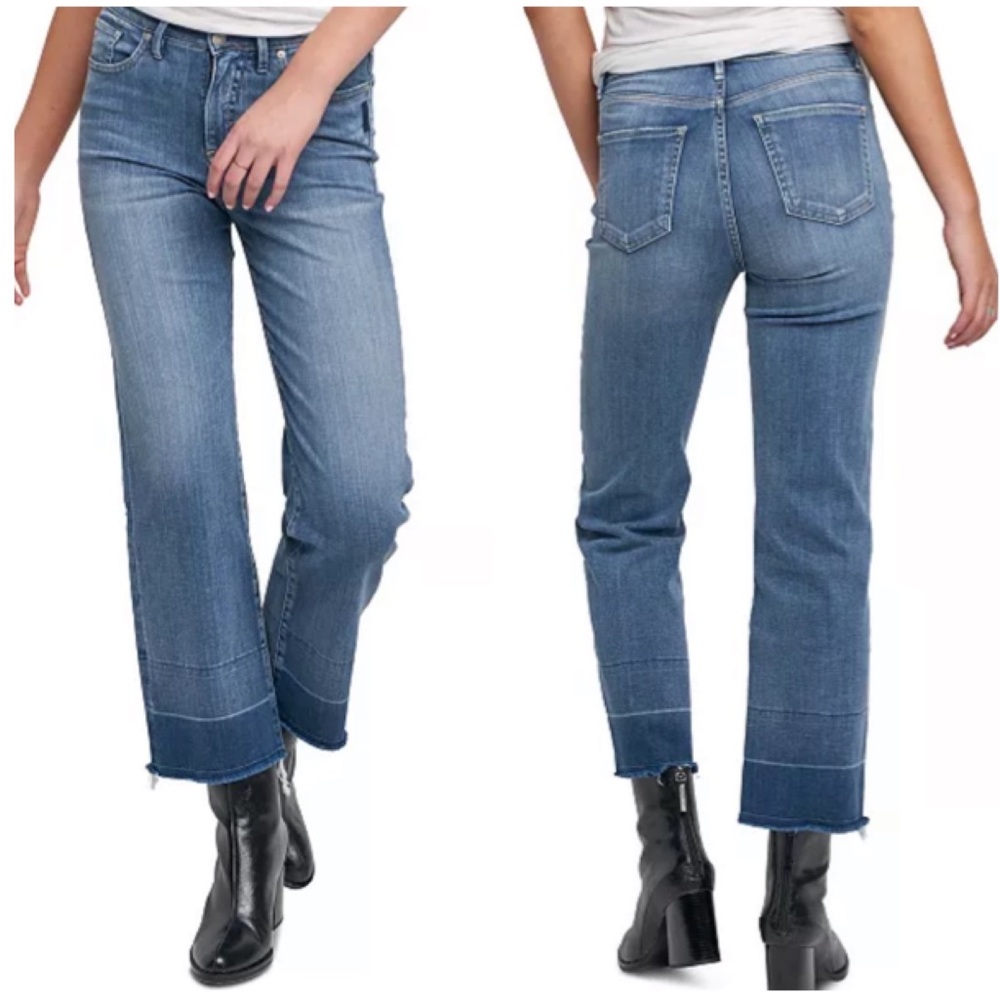 Silver Jeans Womens 31 Lanark Wide Leg Cropped Jeans Released Hem‎ Stretch